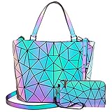 🛍 HOCHWERTIG UND EXQUISTE VERARBEITUNG: diese geometrische Tasche aus Harzfaser, und Futter aus Nylonfutter, die fünf Metalle und Reißverschluss sind rostfrei.