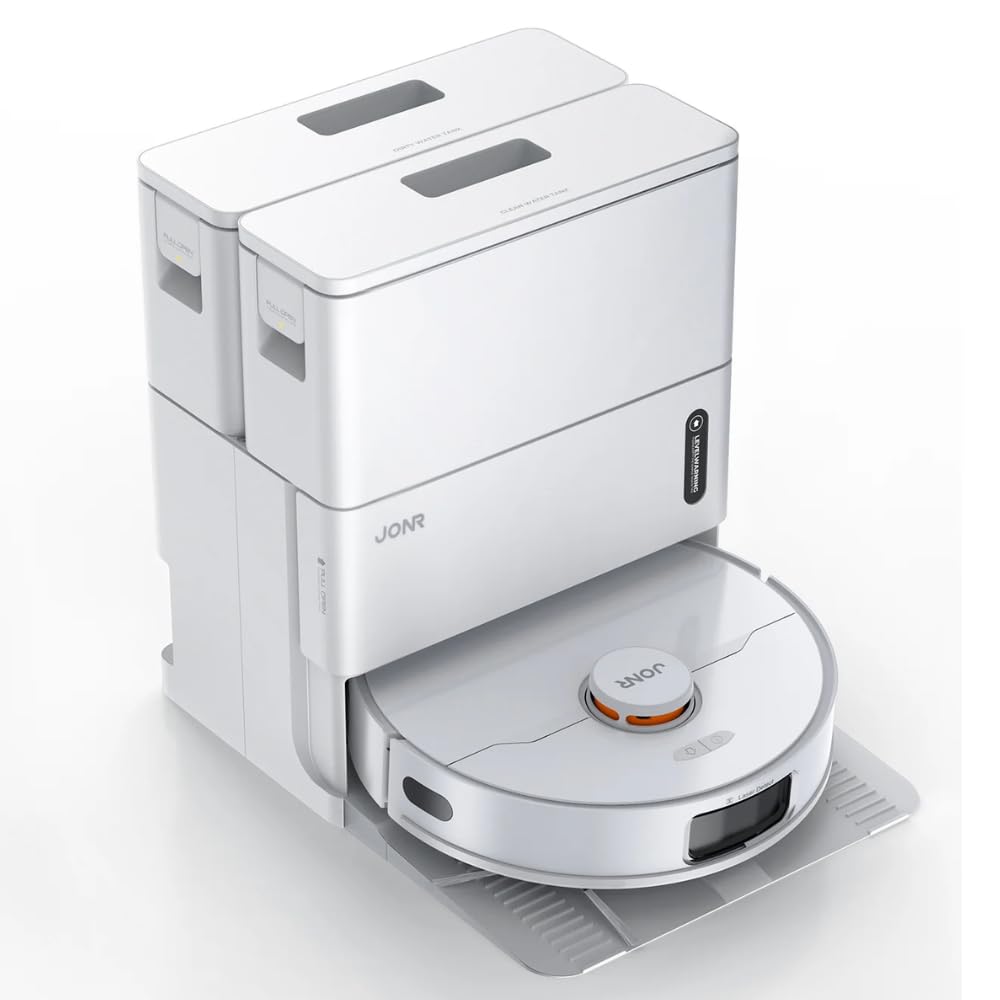 JONR T5 Pro Gen 2 15000Pa Robot Vacuum Cleaner with Washing Function, Suction Power (T5 Pro Upgrade) with Hot Air Drying, Anti-Tangle Side Brush