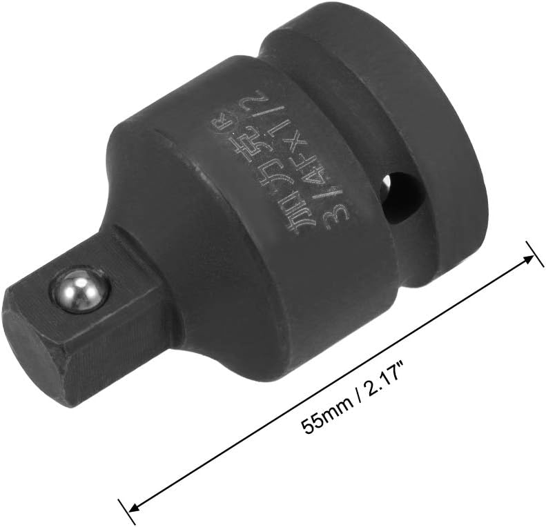uxcell 2pcs 3/4" Drive (Female) x 1/2" (Male) Impact Socket Reducer for Use with Air Impact Drivers, Breaker Bars, Ratchets, CR-MO Steel
