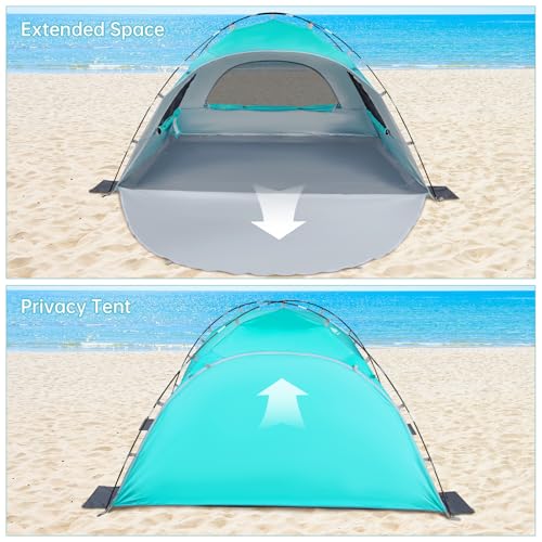 Night Cat Beach Tent Portable Camping Sun Shade Shelter for 2-4 Persons with UV Protection 3 Breathable Mesh Windows Extended Tent Floor Easy Set Up Outdoor image 4
