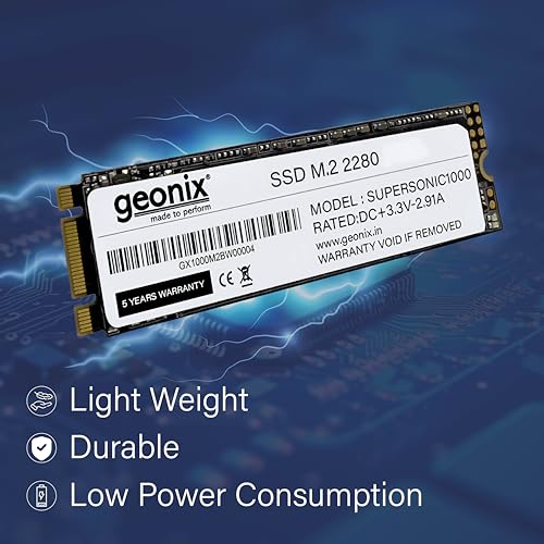 GEONIX M.2 Internal Solid State Drive/SSD 6Gb/s, Fast Performance, Read/Write - 570/500 MB/s, Quad Channel Controller Compatible with PC and Laptop | 5years Warranty | 128GB Storage 4 515aFvDps0L