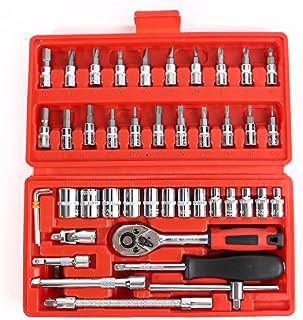CICMOD 46 Pieces Socket Set 1/4" Drive Ratchet Wrench Screwdriver Bits Car Repairing Tool Kit