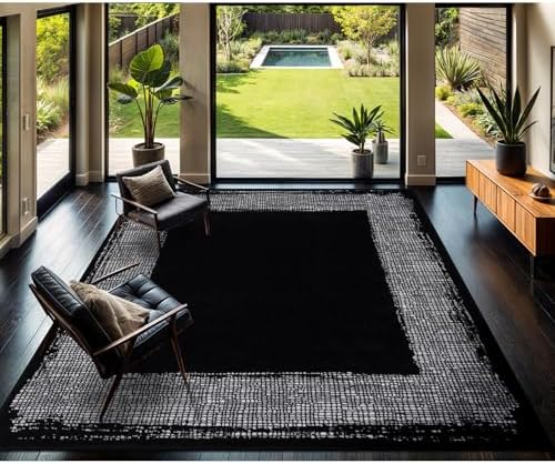Amazon.com: Castage Black Rug 4’x6’ Rugs for Bedroom Living Room Dining ...