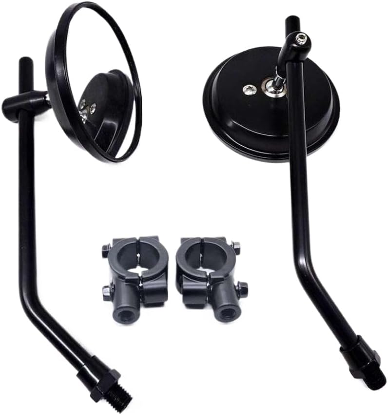 Pair Universal Motorcycle 10mm Rear View Mirror Side Mirrors Compatible With Scooter Dual Sport Bike(black)