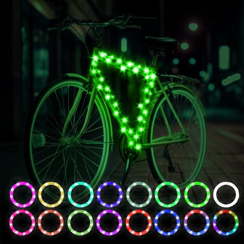 Éclairage de vélo RVB GOSLMYY pour cadre étanche et lumineux à 16 couleurs