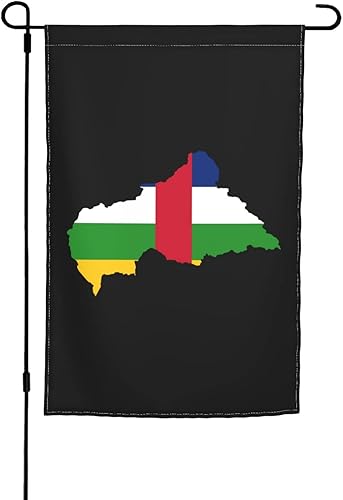 QIZYOQA Central African Republic Terrain Map Garden Flags For Outside 12x18 Inches Vertical Double Sided Garden Yard Flag Outdoor Decoration Home