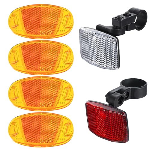 flintronic Catadioptre Velo, 6 Pièces éflecteurs de Vélo Avant et Arrière, Réflecteurs de Vélo, Catadioptre Velo Roue, Hautement Réfléchissants, pour...
