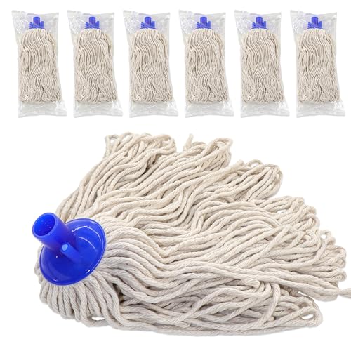 EaseYourDay Cotton String Mop Head Replacement Acme 3/4 US Thread 6 Pack
