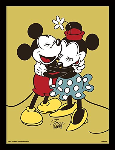 Pyramid International Mickey & Minnie Mouse (True Love) 30cm x 40cm Framed, Collectors Print, One Size