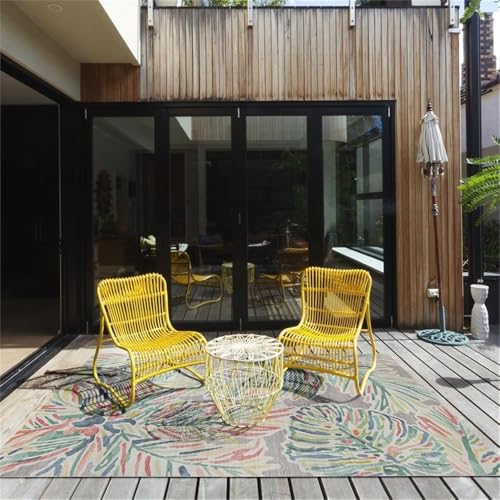 Tapete Lana Indoor Outdoor 7'x9' Gris y Verde miniatura 2