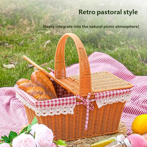 Panier en rotin avec fermeture Rustics Design pour courses et pique-nique - 5
