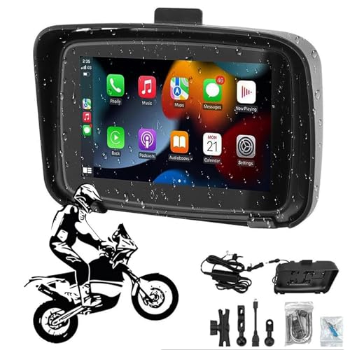 5 Inch wireless carplay Motorcycle GPS Navigator motorbike sat nav car...