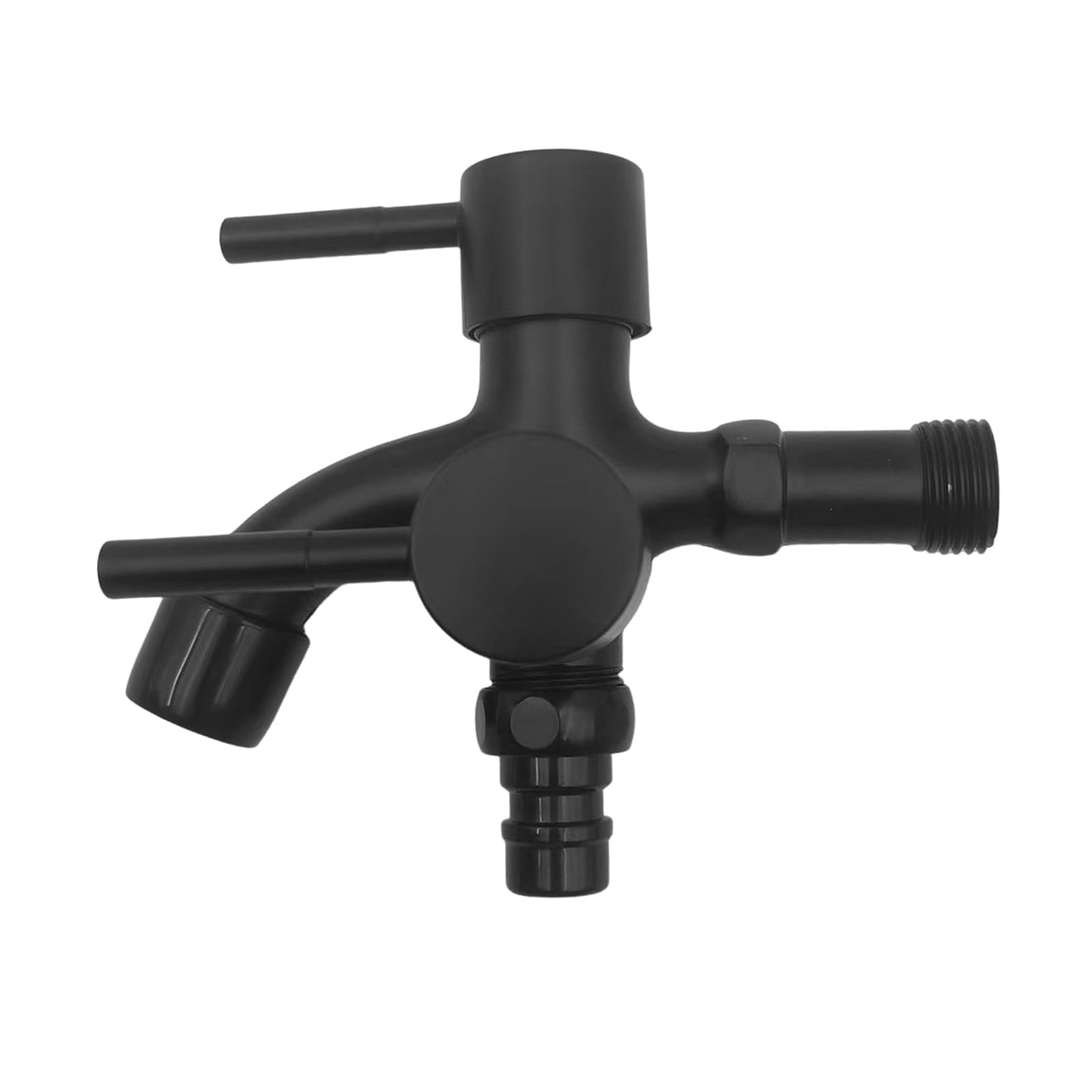Podwójny kran ze stopu 1/2", uniwersalny, podwójny kran, czarny kran ogrodowy, 2 w 1, wielofunkcyjna armatura do ściany, łazienki, narożnika, ogrodu, kranu zewnętrznego, na balkon