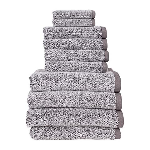 Everplush Diamond Jacquard Bath Towel, Bath Towel Set - 10 Piece, Grey Cover