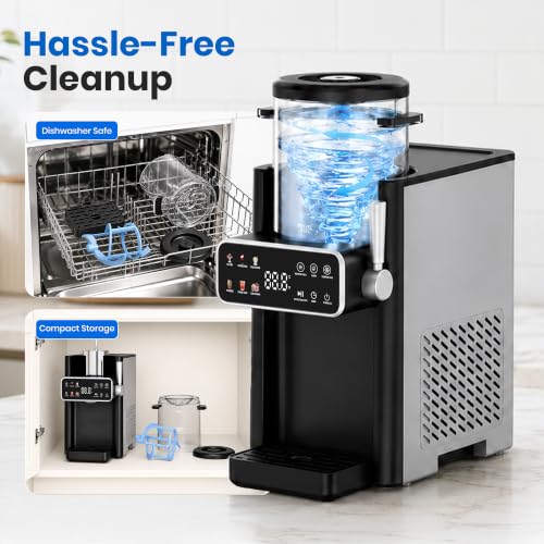 Slushie Machine for Home, Ice Cream Maker, 6 Presets, No Ice Needed, Black | Frozen Drink Maker, 12-Hour Timer, Slushy Machine for Home, LED Display, Margarita, Frappes, Milkshakes, Easy Clean, 1 Pack - image 9