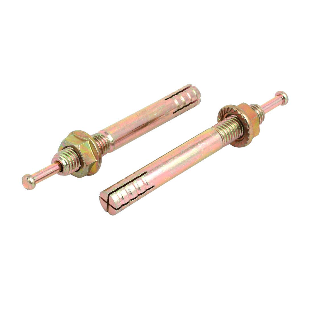 Aexit M12x100mm Zinc Fastener Plated Hammer Drive Anchor Expansion Bolt Fastener 4pcs Model:40as167qo694