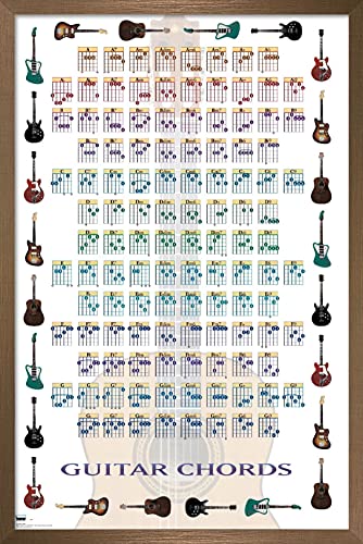 Trends International Guitar Chords II - Learn to Play Guitar Wall Poster, 22.37" x 34.00", Bronze Framed Version