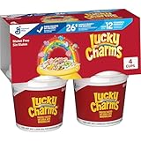 Lucky Charms Gluten Free Cereal with Marshmallows, Kids Breakfast Cereal, Made with Whole Grain, 4 Cereal Cups, 6.8 oz