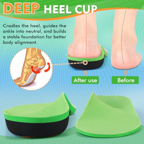 Image of Ailaka Orthotic Cushion Arch Support Shoe Insoles for Men & Women, Unisex Daily Shock Absorption Gel Sports Inserts for Flat Feet, Plantar Fasciitis, Heel Pain Relief | Orthotic Inserts, Pu, Gel Heel, Forefoot Cushion, Abrasion-Resistant, Trim-To-Fit, Long Standing, Walking, Hiking, Work