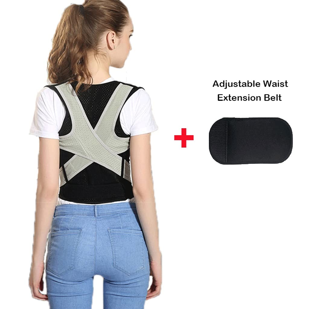 Correttore posturale per la Schiena， Corsetto terapeutico， Cintura di Supporto per la Colonna vertebrale， Fascia di correzione della Postura Lombare per Uomini，with Waist Belt-X