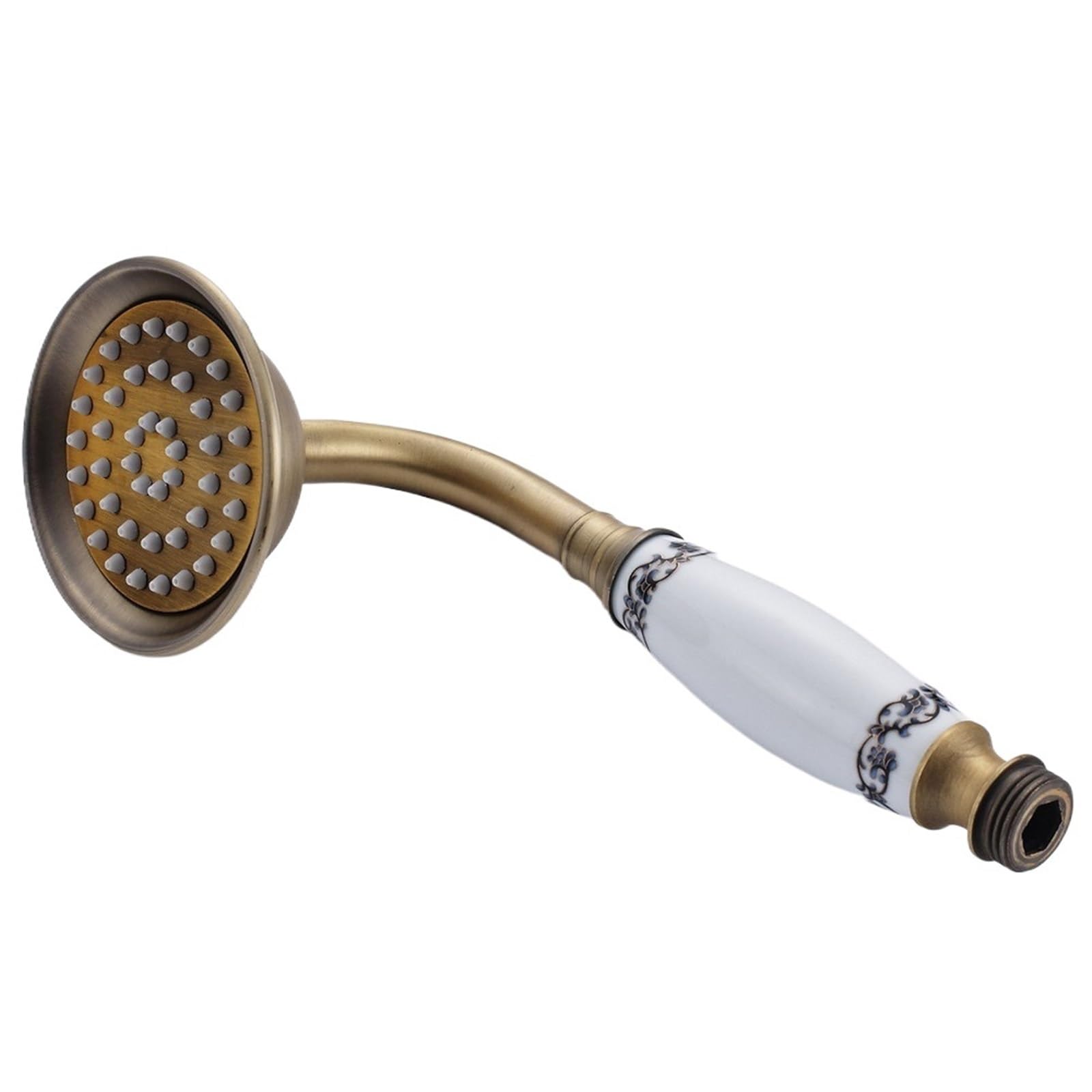 Shower Head Antique Brass Handheld Shower Telephone Style Bronze Bathroom Hand Head Spray Water Saving with 1.5m Hose(Shower Head)