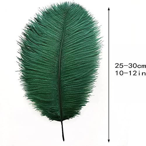 10/200 szt. ciemnozielone strusie pióra do robótek ręcznych biżuteria DIY stół jadalnia wazon dekoracja pióropusze ślubne rękodzieło akcesoria - 45-50 cm, 10 szt