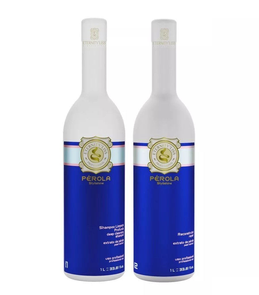 Eternity Liss Kit de traitement capillaire à la kératine brésilienne Perola (1 litre x 2) - Eternity