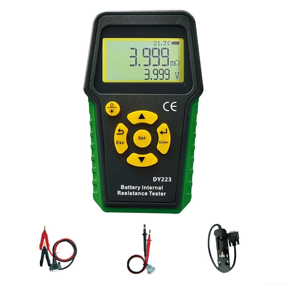 DY223 Analyseur de batterie, testeur de résistance interne et de tension avec écran Kelvin 4 fils, pour batteries 12 V EV et voitures