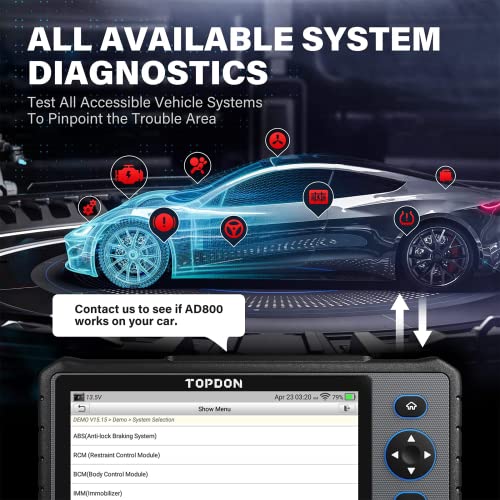 Obd2 Scanner, Topdon Ad800 Diagnostic Scanner, 2 Years Free Update($240 Value), 28+ Reset Service, All System Scan Tool,Scanner For Car, Oil Reset, Abs Bleed, Injector Coding, Scan Tool For Diyer,Difm #TOP6
