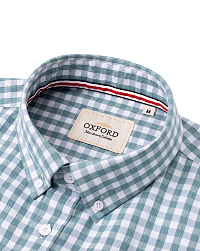 Image of Alimens & Gentle Mens Solid Oxford Shirt Long Sleeve Dress Shirt Work Casual Button Down Shirts with Pocket