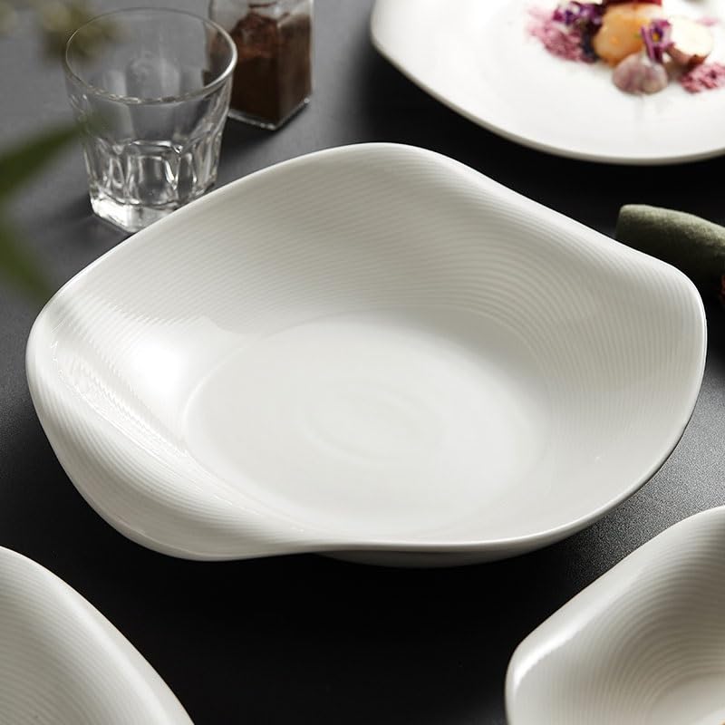 Piatti impilabili da 24,1 cm, piatti da bistecca occidentale, in ceramica, per la casa, per hotel, piatti da zuppa, piatti profondi per ristoranti (24,1 cm)