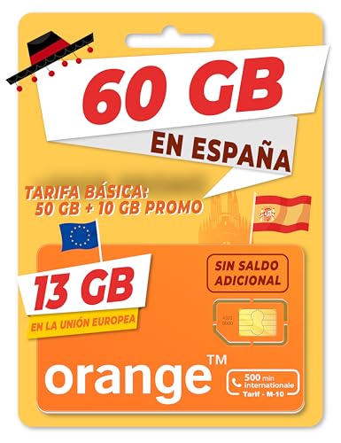Orange Spain - Carte SIM prépayée 20 Go en Espagne | 400 Minutes pour Appeler la France | Activation Uniquement sur www. marcopolomobile .COM