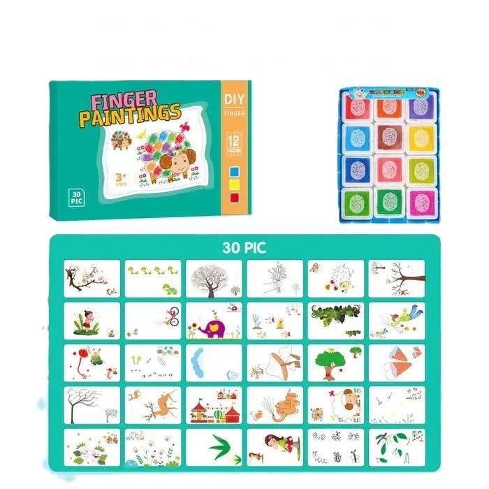Image of TINY TOYS CO DIY Art & Craft Kits for Boys /Girls 4-8years Old Mess Free No GUE,No Scissors Art Kits, Fun Activity Drawing for Child (Finger Painting KIT)