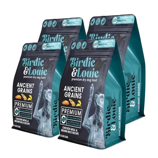 Birdie and Louie Dry Dog Food Chicken Meal & Brown Rice Recipe 3.5 Lb Easy Seal Bag (4 Bags)