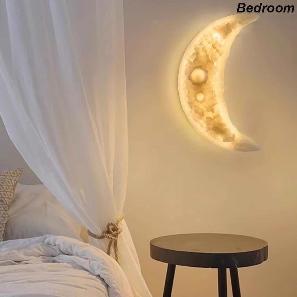 Kinkiet Półksiężyc Żywica LED, Lampy Ścienna do Salonu Oświetlenie
