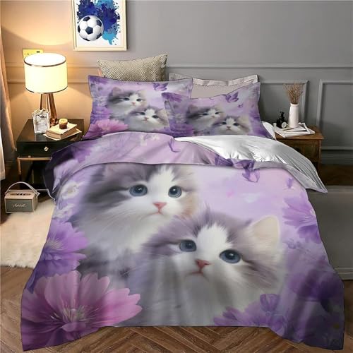 Parure de lit 135x200 microfibre 3D avec 2 taies d'oreiller - 5