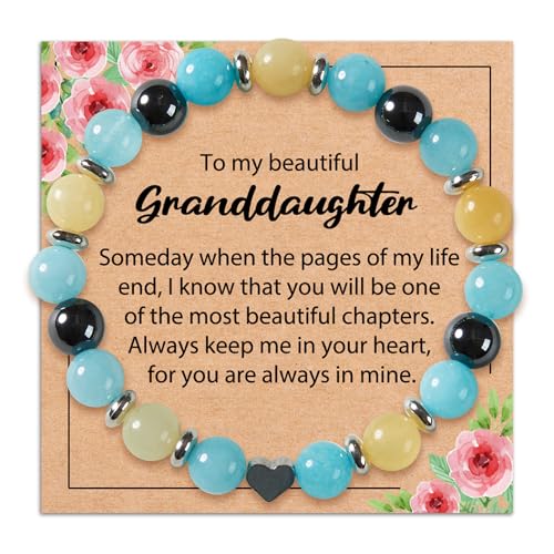 Image of Natural Stone Bracelets Gifts Heart Charm Bracelet Gifts Bracelets Gifts With Warm Message Card Bracelet
