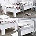 SATURN Stilvolles Futonbett 90 x 200 cm - Komfortables Jugendzimmer Einzelbett in Weiß - 95 x 76 x 204 cm (B/H/T)