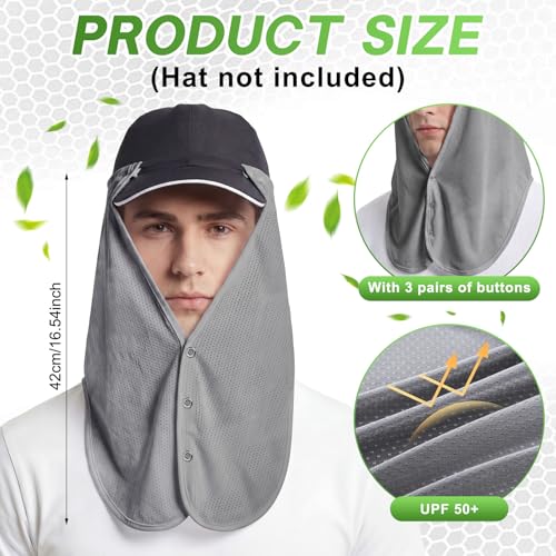 Image of Geyoga 3Pcs UV Sun Protection Neck Drape | Adjustable Neck Shade, Mesh Neck Sun Protection, Breathable Sun Protector, Hat Drape for Fishing, Hiking and Outdoor Work