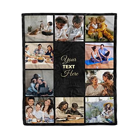 Launchigo Customized Photo Collage Blanket-Wedding Blanket. Soft Fleece Throw Blanket, Personalized Picture Blanket. Gift for Wedding, Christmas, Birthday & Anniversary.(Photo Blanket- 07, 60" X 80") Cover