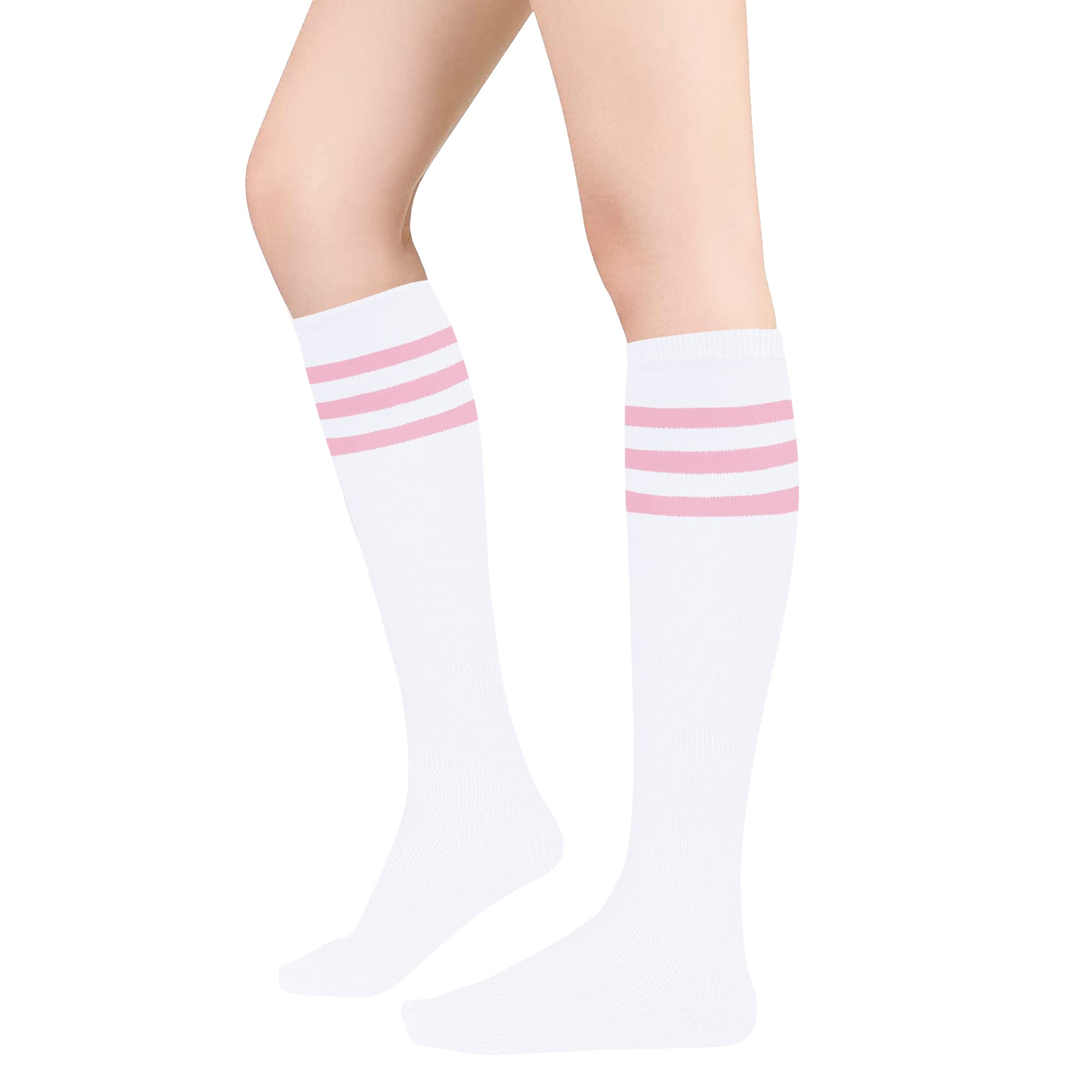 UTTPLL Kniehohe Sportsocken für Damen, gestreift, Outdoor-Sportsocken, Laufen, Baseballstrümpfe, Mädchen, lange Stiefelstrumpfhose