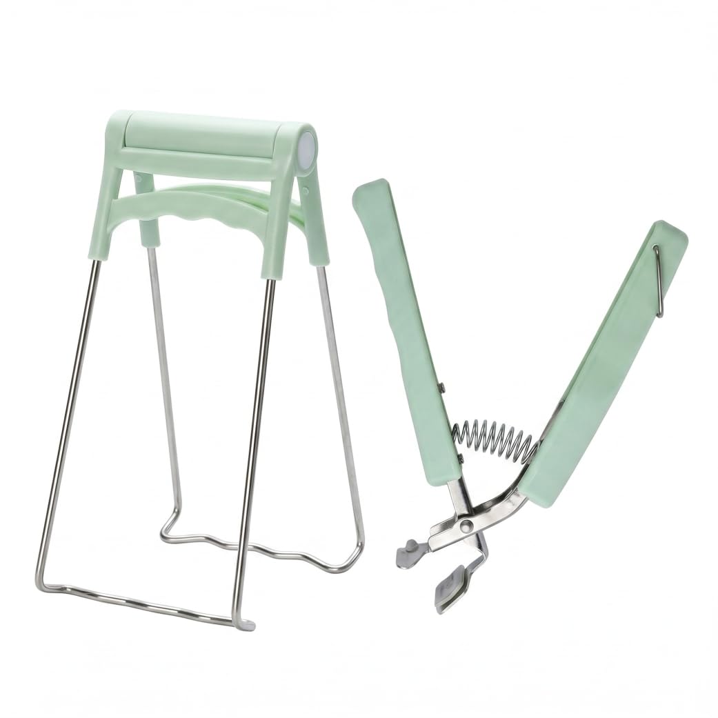 Sjfbebsy 2Pcs Hot Plate Grippers Heavy Duty, Anti-Scald Adjustable tongs for Cooking, Kitchen Bowl Pan Clip Set (Green) - Hot Plate Grippers Heavy Duty