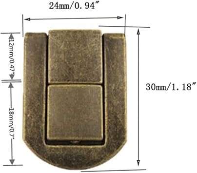 dophee Toggle Catch Lock 1.18x 0.94 Antique Bronze Retro Style Iron Hasp Wood Chest Lock Latch Clasp with Screws for Jewellery Box Suitcase Chest Decoration (5-Pack)