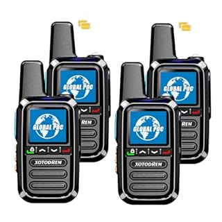 Global Lifetime Free Walkie Talkies Unlimited Range 4G LTE PoC(Push-to-Talk Over Cellular) Radios Nationwide PTT Two Way Radios Long Distance for Family, Logistics, Company 4pcs with sim Card
