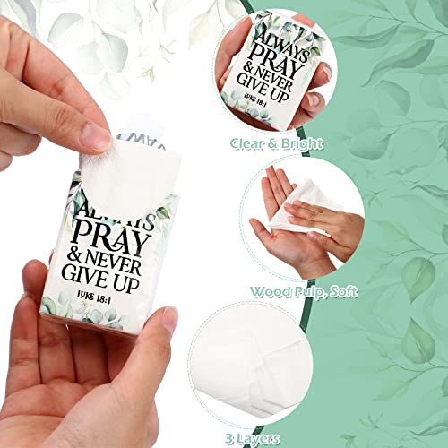 200 Packs Funeral Pocket Tissues Facial Tissue Travel Packs Always Pray And Never Give Up Travel Tissues Small Tissue Packs Wedding Tissues For Wedding Party Funeral Favors Graduations Engagement #TOP3
