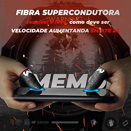 Luva De Dedo Gamer Pra Jogar Free Fire Competitivo Memo