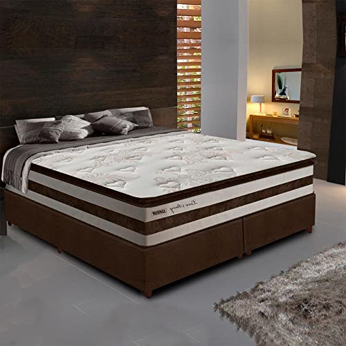 Cama Box Casal King 1,93m Colchão Molas Pocket 30cm Love Story 193x203x68cm