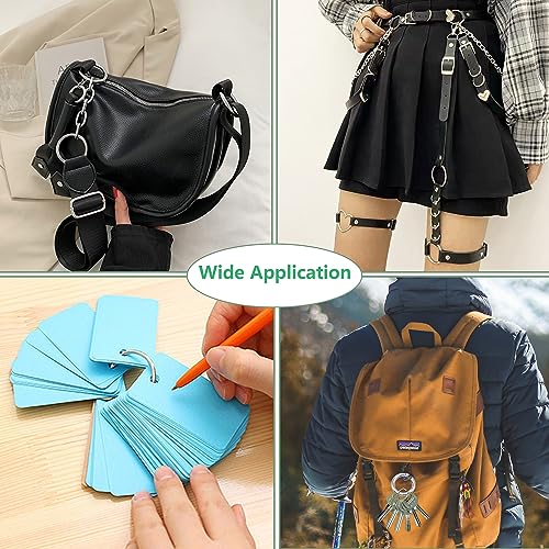 XCSJ 10pcs Karabiner Rund 48mm Sehr Robust Zinklegierung Groß Karabiner Ring Karabinerhaken Rund Karabiner Ring O Ring Runde Karabiner für Schlüsselanhänger, Tasche, Schmuck, DIY Handwerk (Silber)