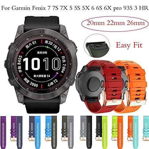 Correa de silicona para reloj Garmin Fenix 6X 6 Pro 5X 7X 22mm Agate 2