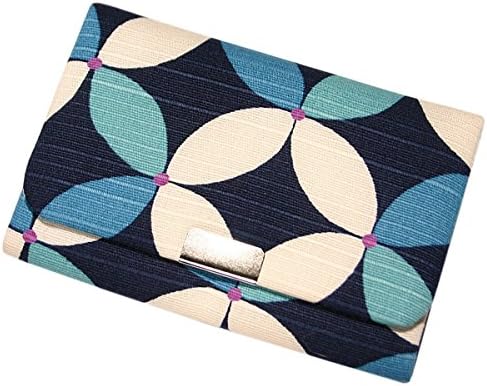 [Kyoto Raku~Traditional Japanese Miscellaneous Goods] Gusseted Business Card Case, Cloisonne Blue